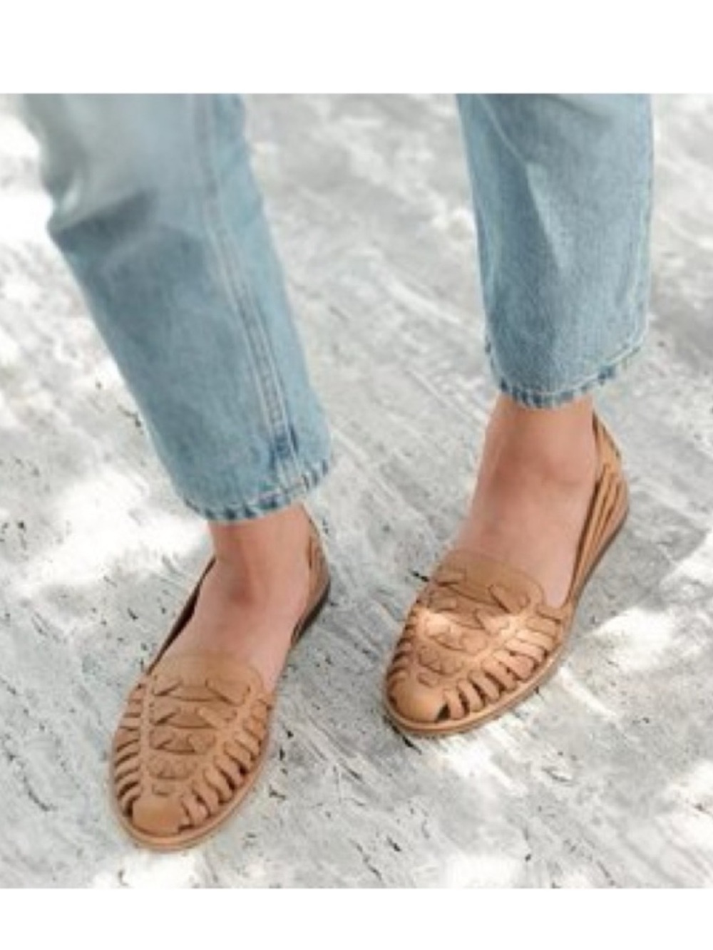 Nisolo Braided Huarache Flats in Almond Brown